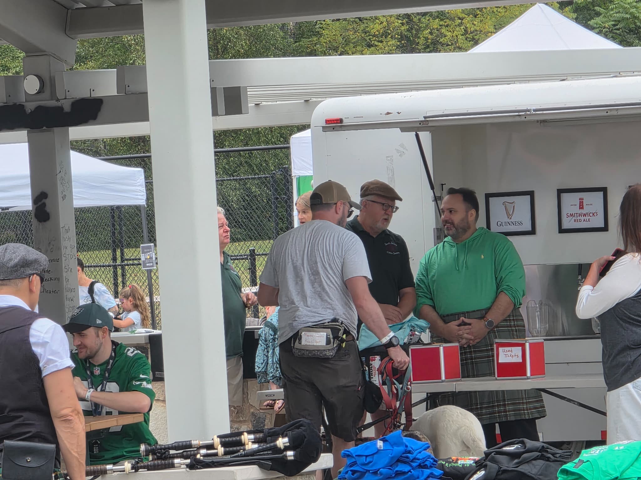 Ryan Michael Kelly volunteering with community members at the Burlington County Irish Festival